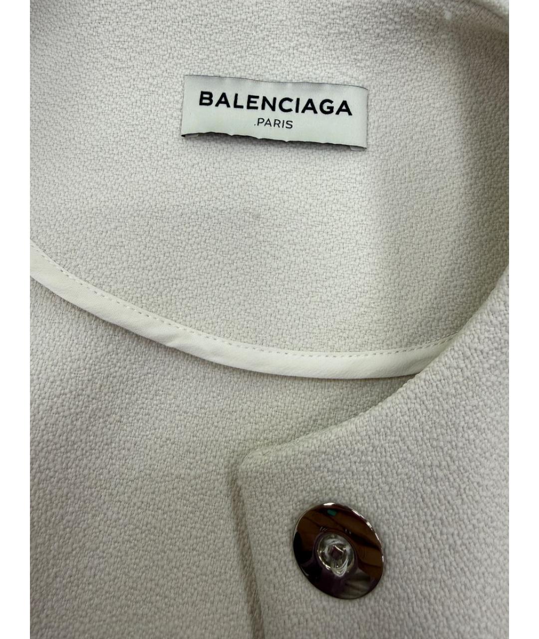 BALENCIAGA Белое полиэстеровое пальто, фото 3