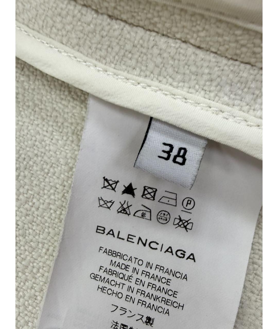 BALENCIAGA Белое полиэстеровое пальто, фото 4
