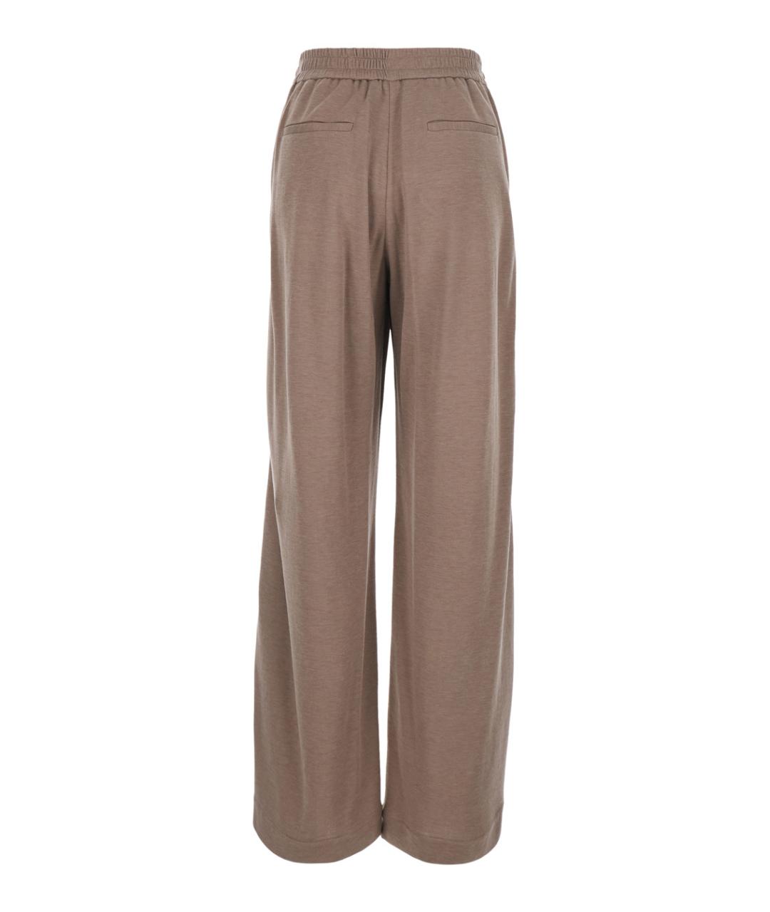 BRUNELLO CUCINELLI Коричневые хлопковые брюки широкие, фото 2