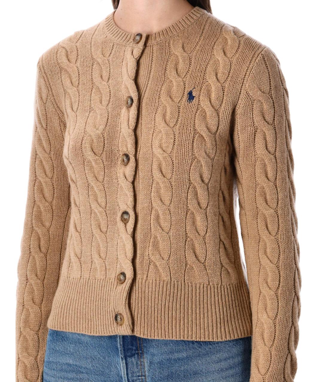 POLO RALPH LAUREN Бежевый шерстяной кардиган, фото 3