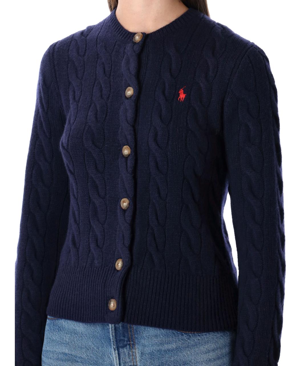 POLO RALPH LAUREN Темно-синий шерстяной кардиган, фото 3