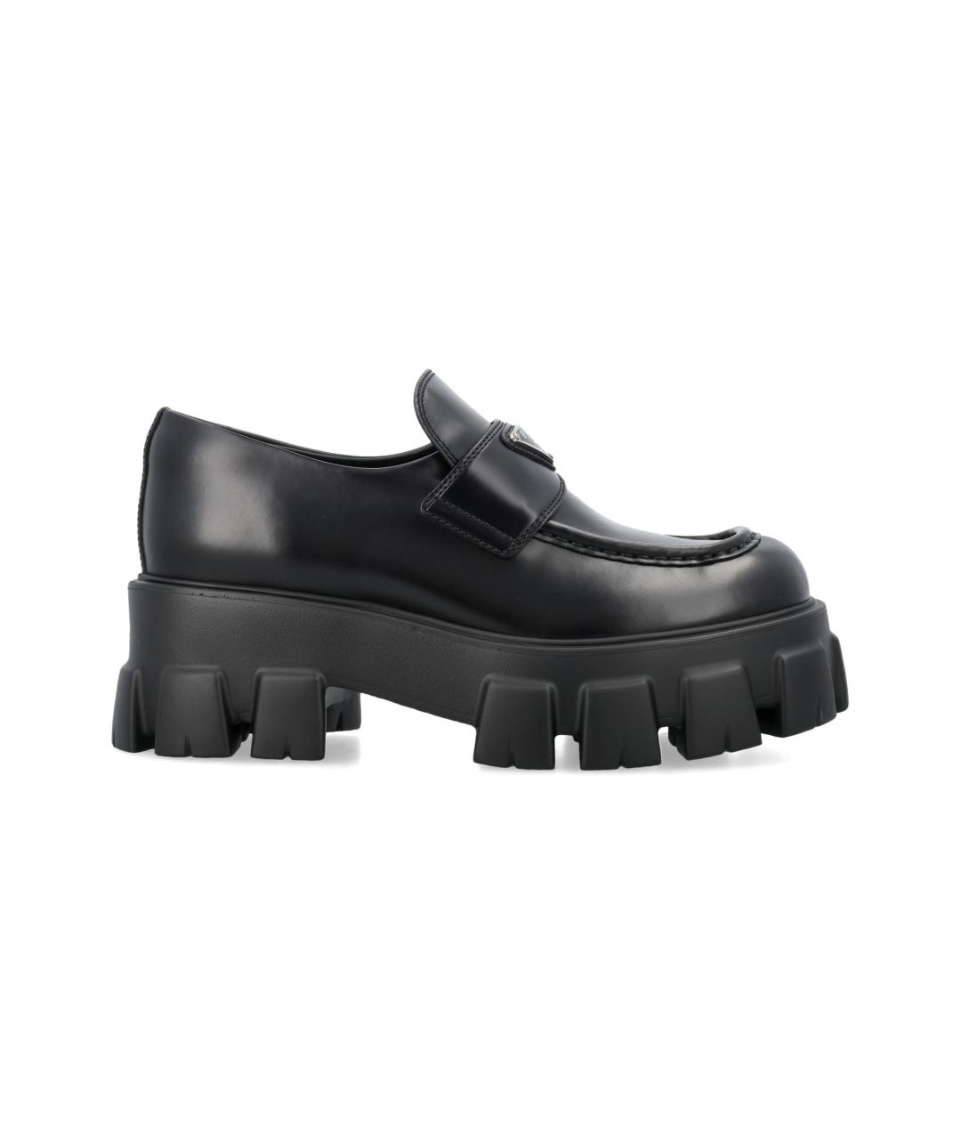 PRADA Черные кожаные лоферы, фото 1