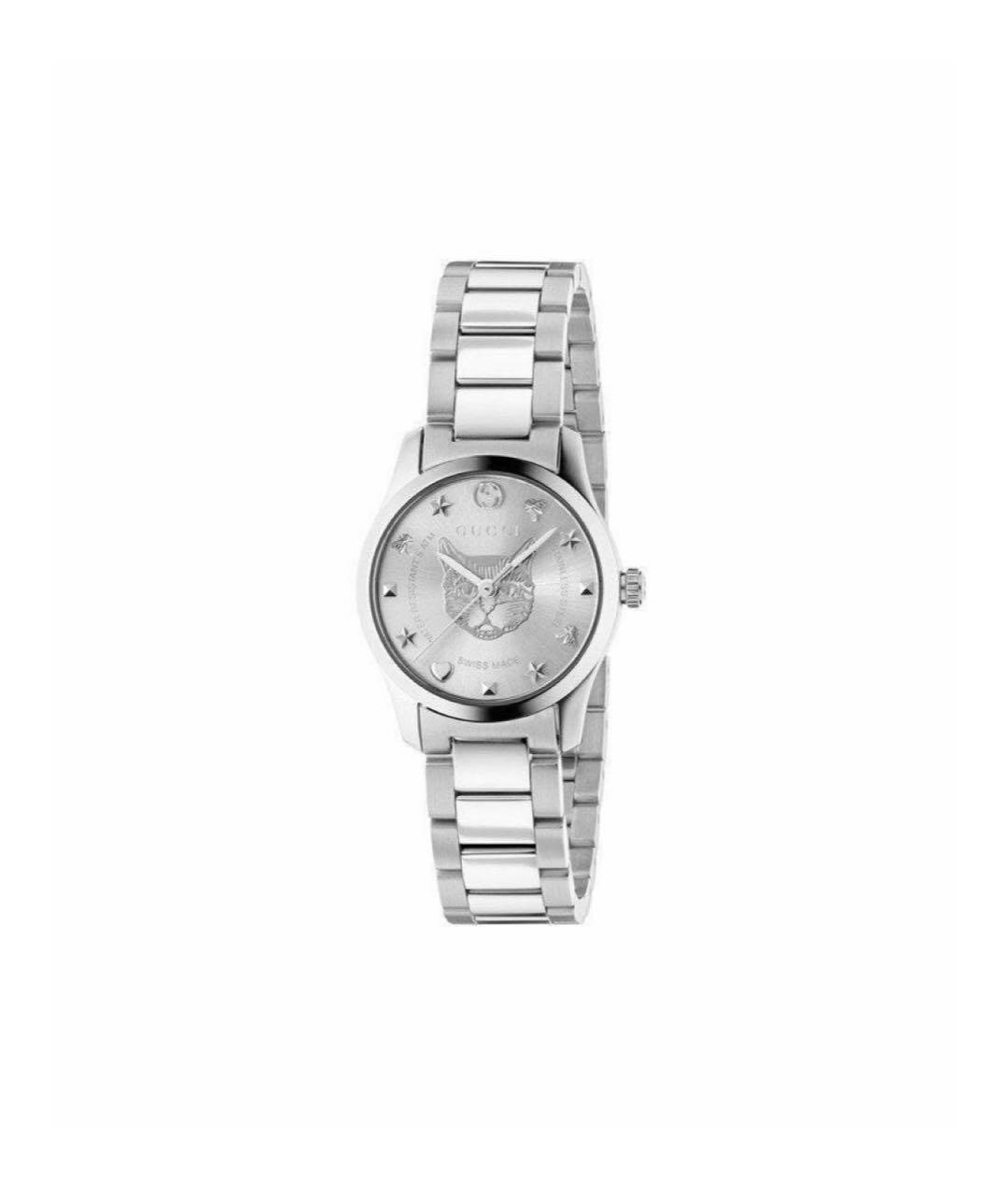 GUCCI Серебряные стальные часы, фото 1