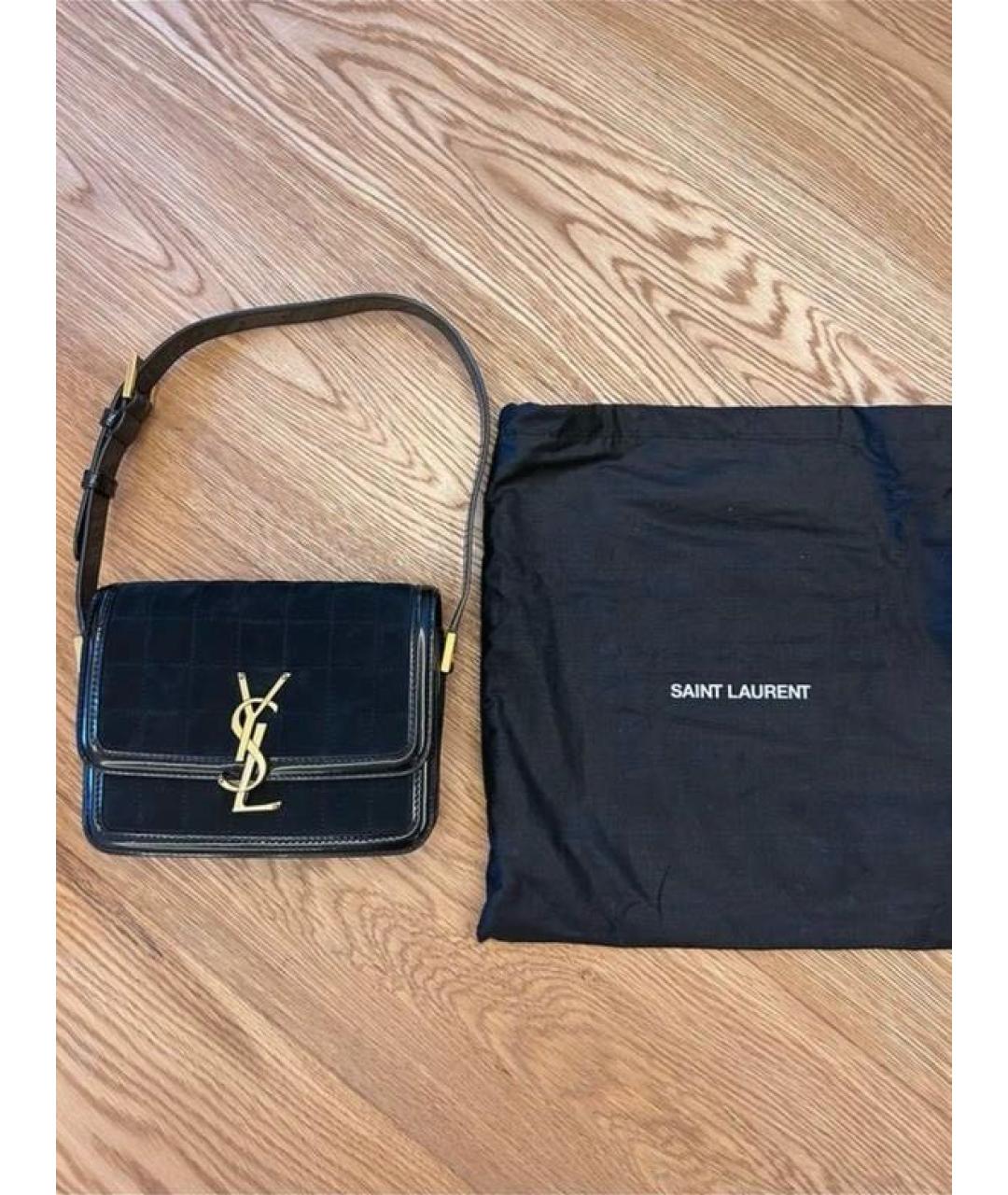 SAINT LAURENT Черная кожаная сумка через плечо, фото 2