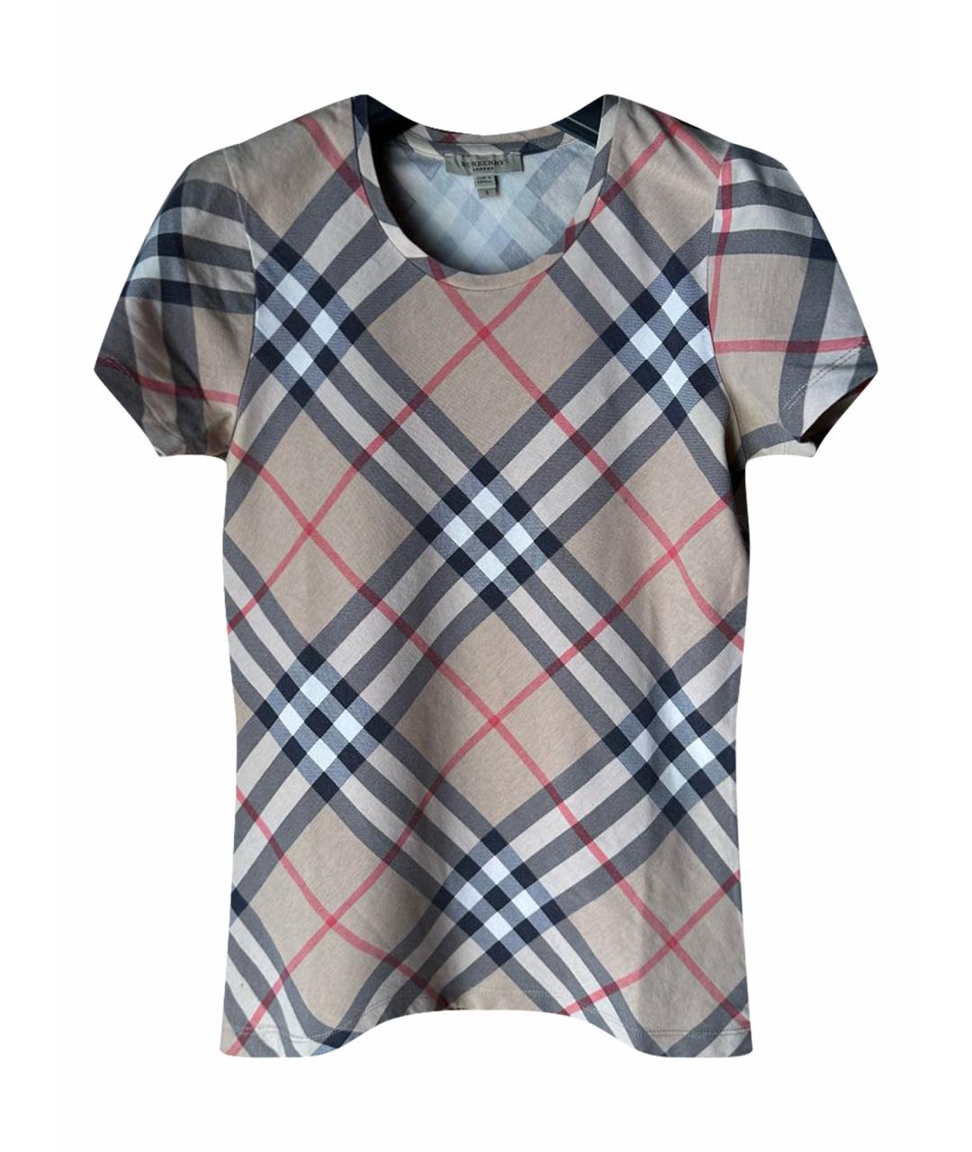 BURBERRY Коричневая хлопковая майка, фото 1
