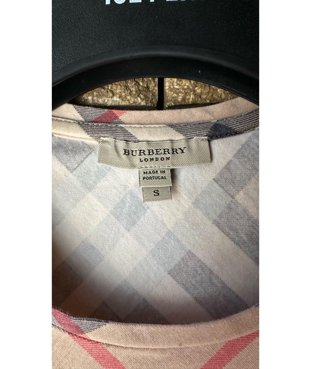 BURBERRY Коричневая хлопковая майка, фото 3
