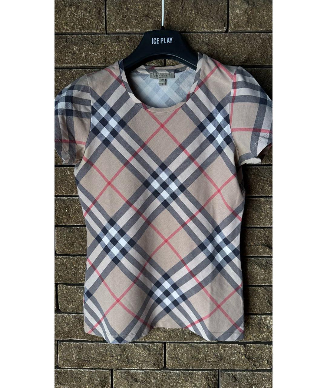 BURBERRY Коричневая хлопковая майка, фото 5