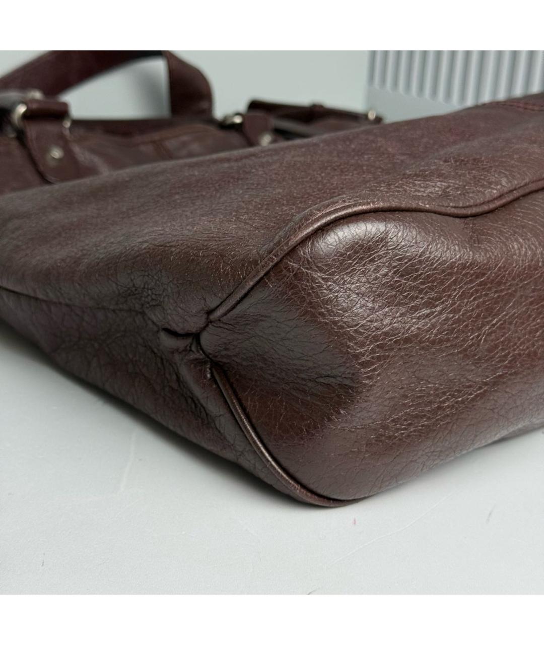BALENCIAGA Коричневая кожаная сумка тоут, фото 5