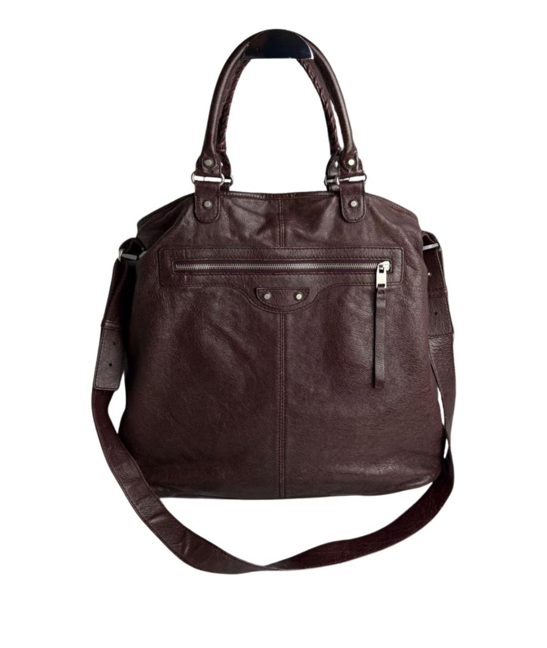 BALENCIAGA Коричневая кожаная сумка тоут, фото 1