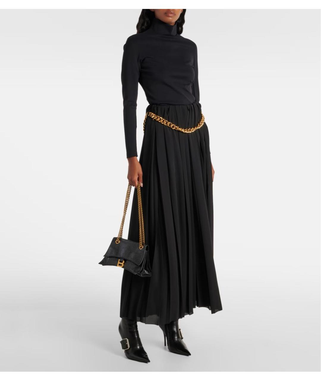 BALENCIAGA Черная полиэстеровая юбка макси, фото 3