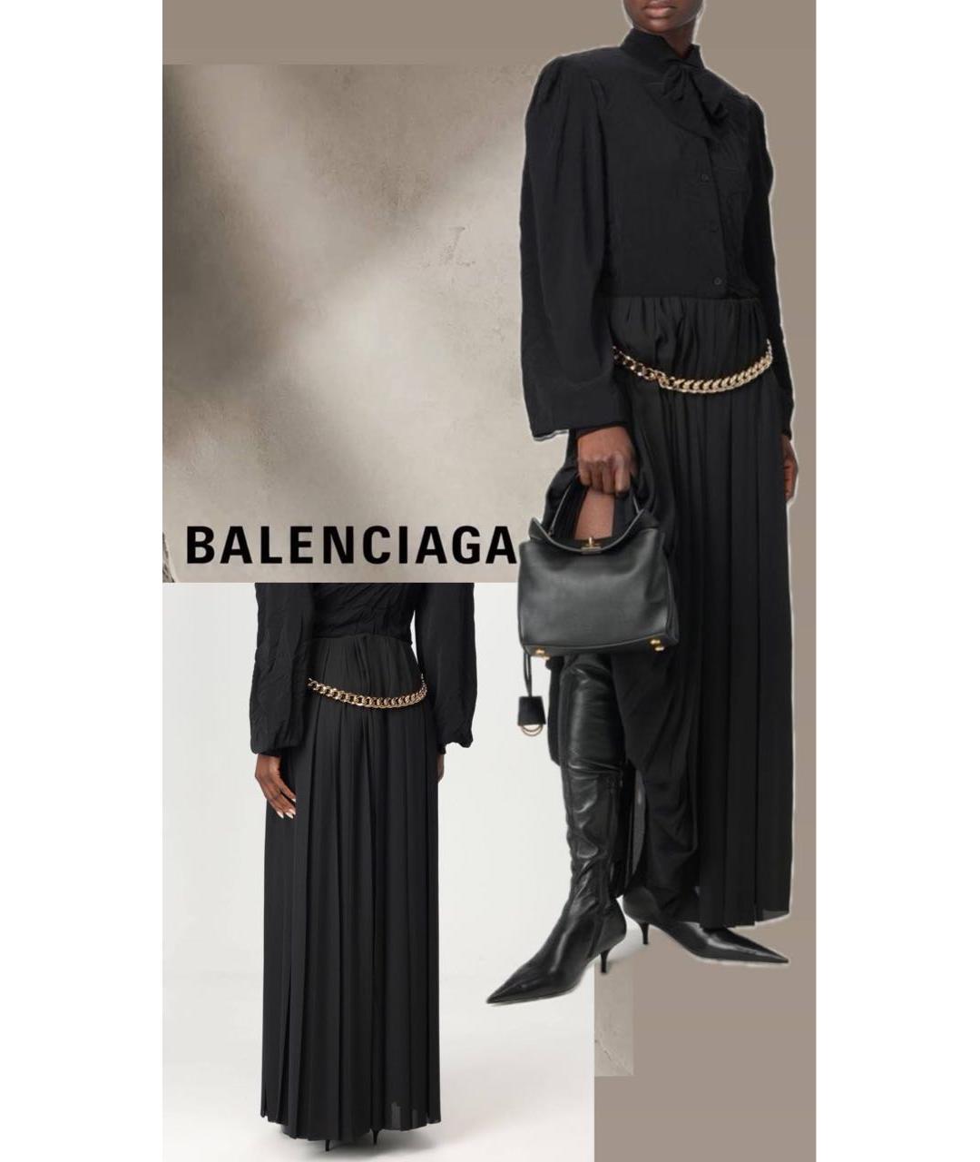 BALENCIAGA Черная полиэстеровая юбка макси, фото 2