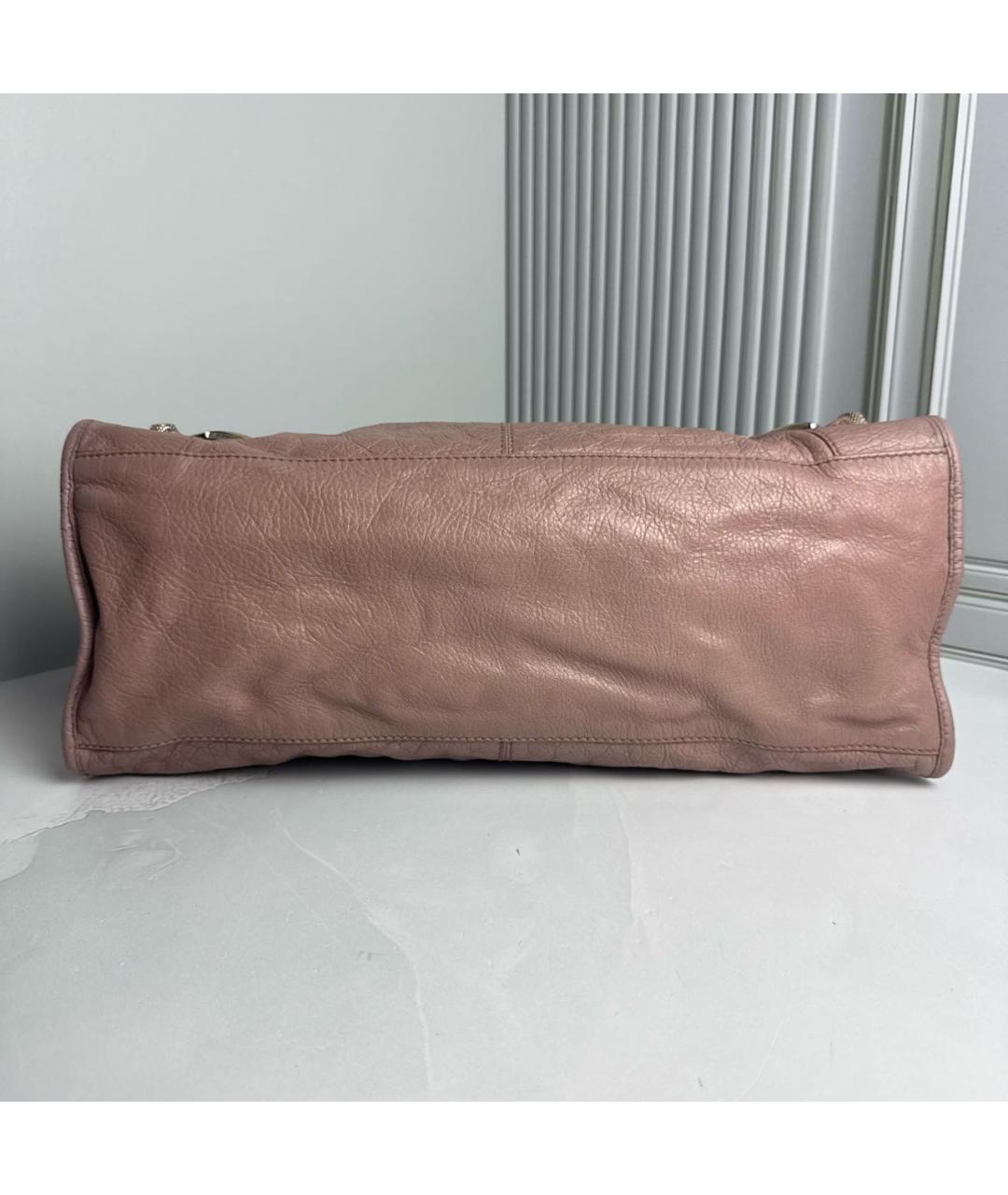 BALENCIAGA Розовая кожаная сумка с короткими ручками, фото 4