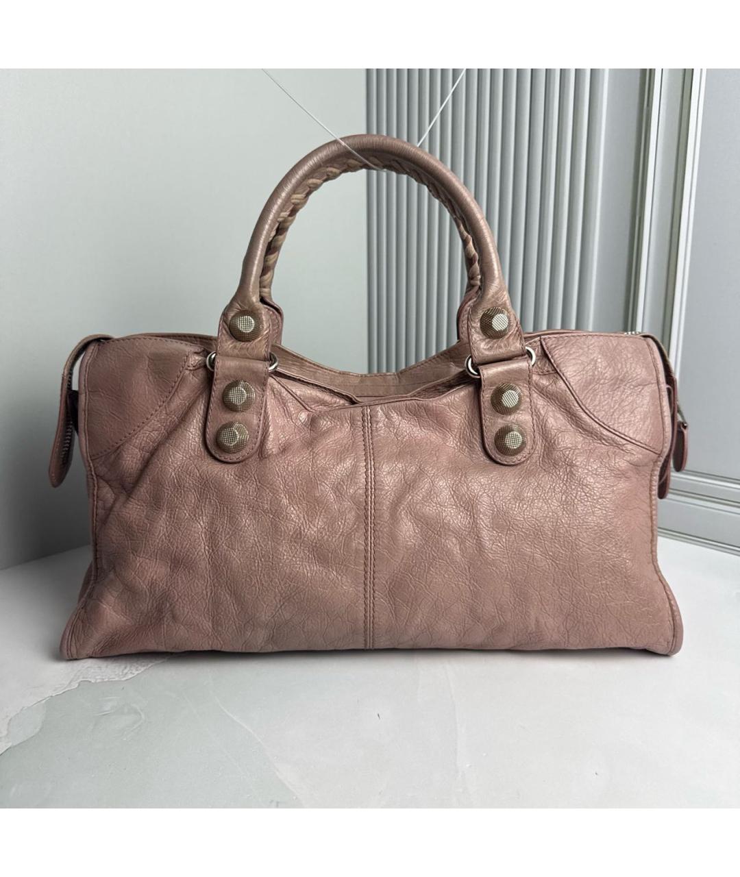 BALENCIAGA Розовая кожаная сумка с короткими ручками, фото 2