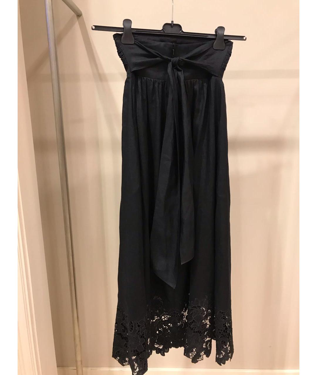 MAX MARA STUDIO Черное льняное повседневное платье, фото 2