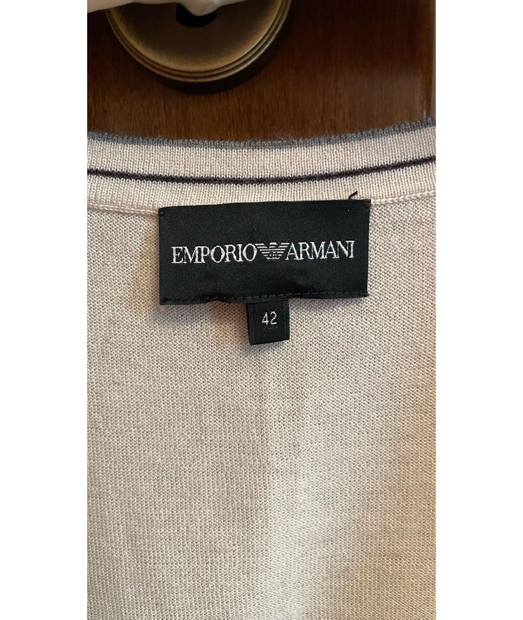 EMPORIO ARMANI Бежевая шелковая майка, фото 3