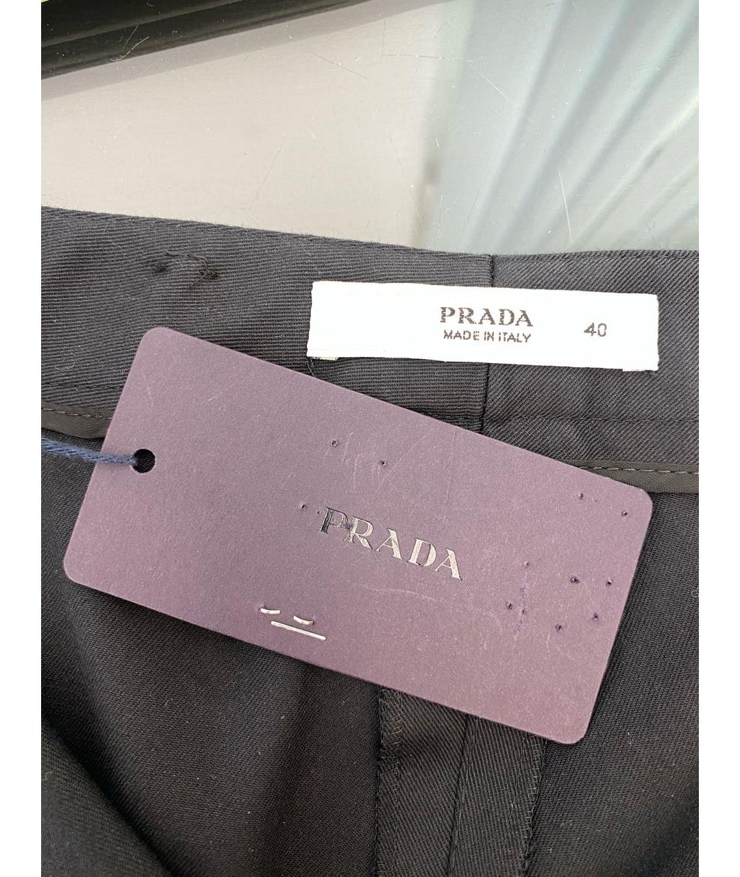 PRADA Черные хлопковые бриджи, фото 4