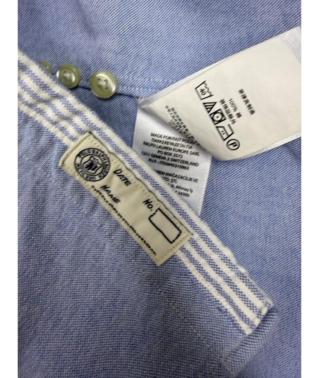 POLO RALPH LAUREN Голубая хлопковая кэжуал рубашка, фото 8