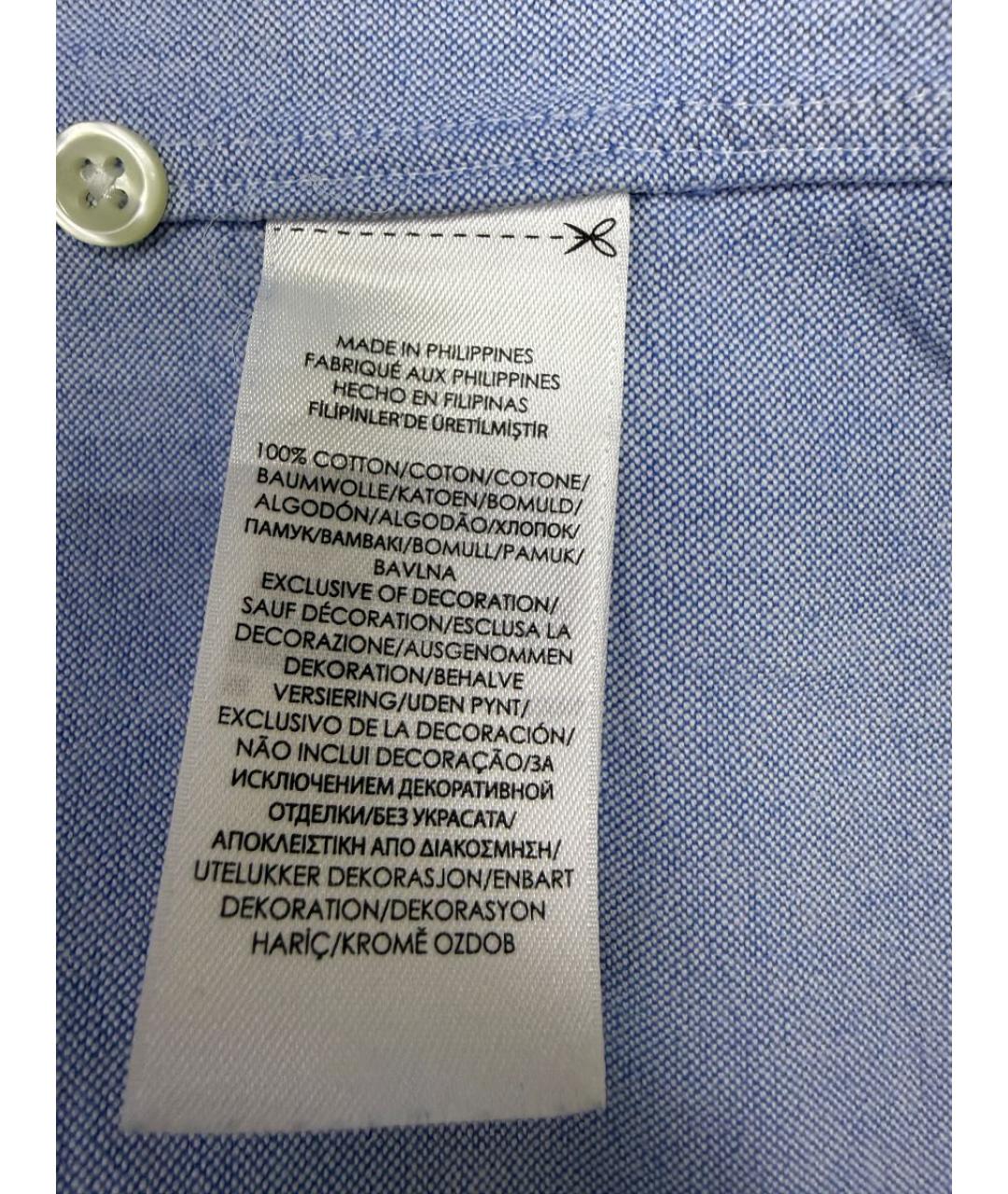 POLO RALPH LAUREN Голубая хлопковая кэжуал рубашка, фото 5