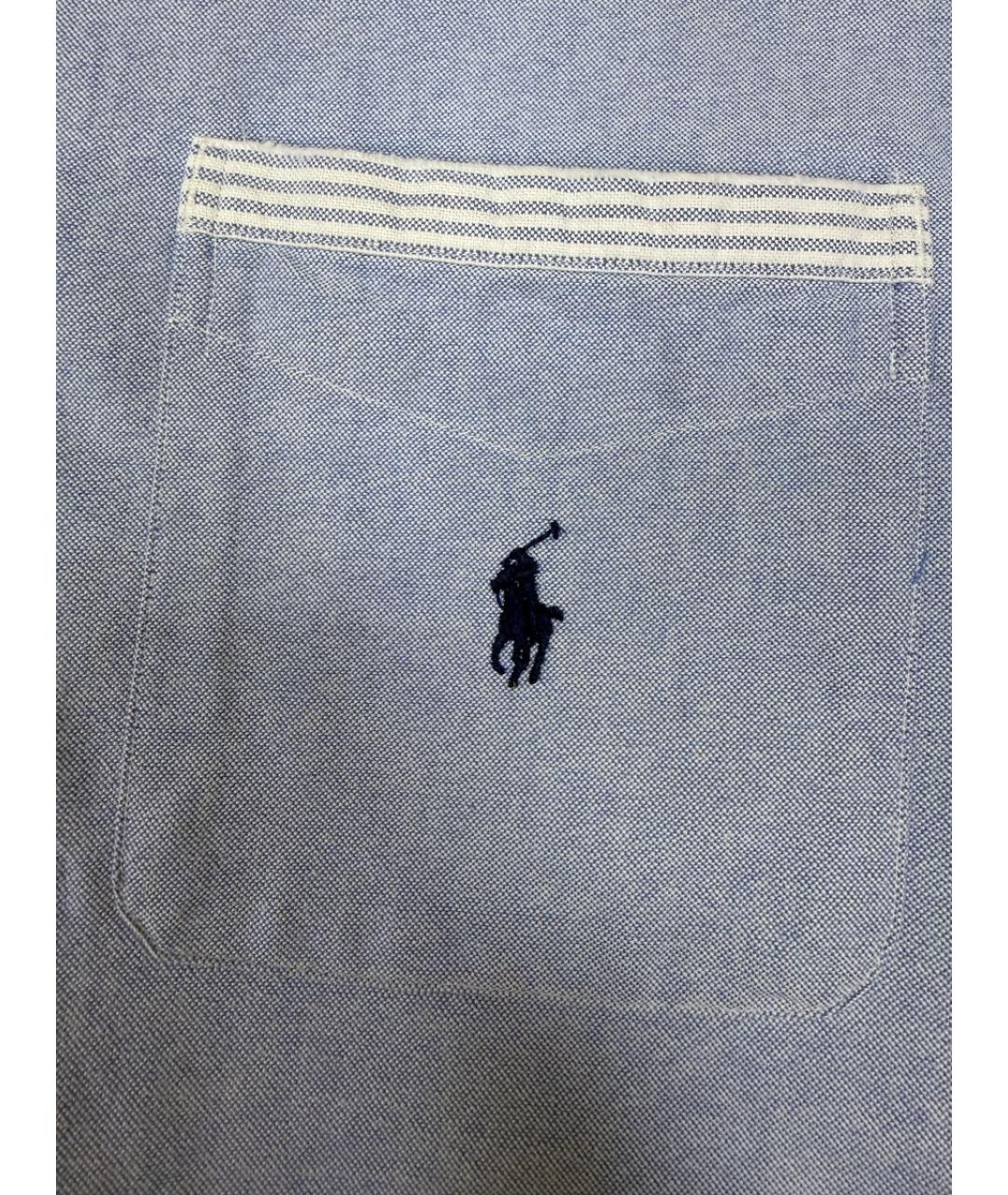 POLO RALPH LAUREN Голубая хлопковая кэжуал рубашка, фото 3
