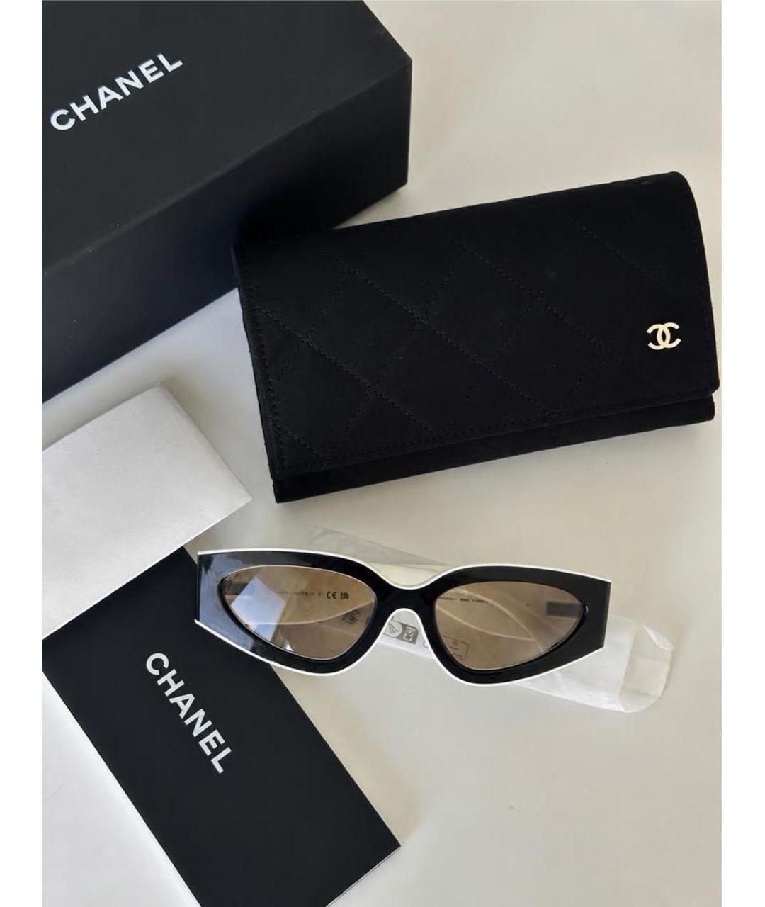 CHANEL Черные пластиковые солнцезащитные очки, фото 5