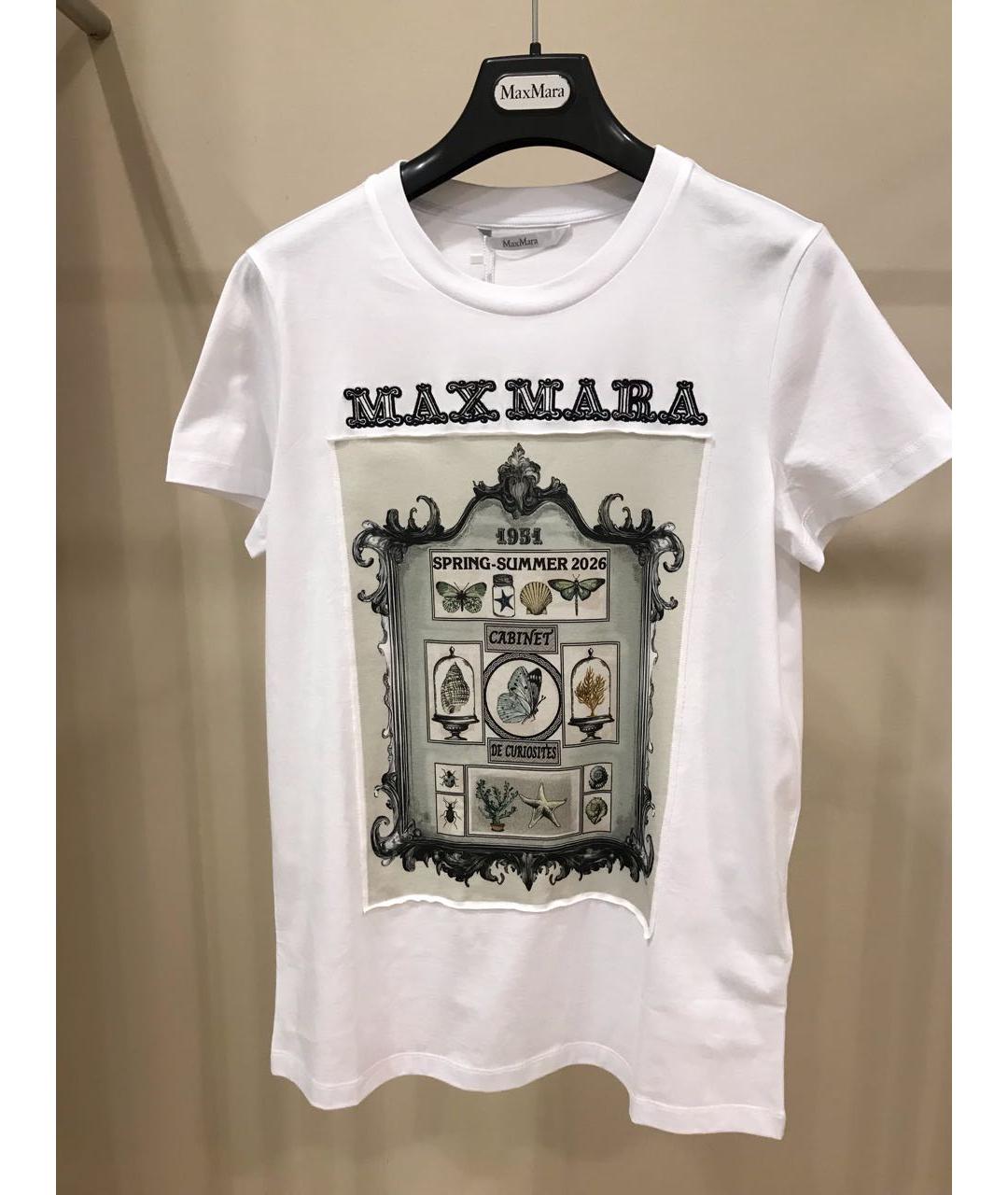 MAX MARA Белая хлопковая футболка, фото 5