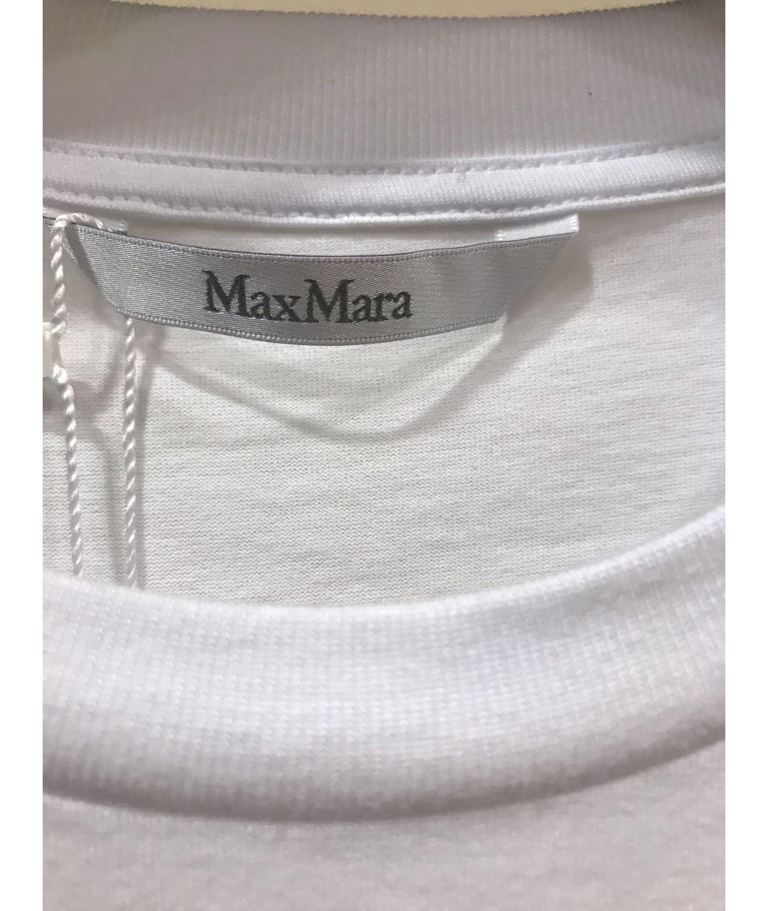 MAX MARA Белая хлопковая футболка, фото 3