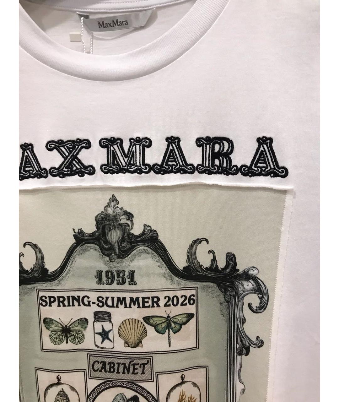 MAX MARA Белая хлопковая футболка, фото 4