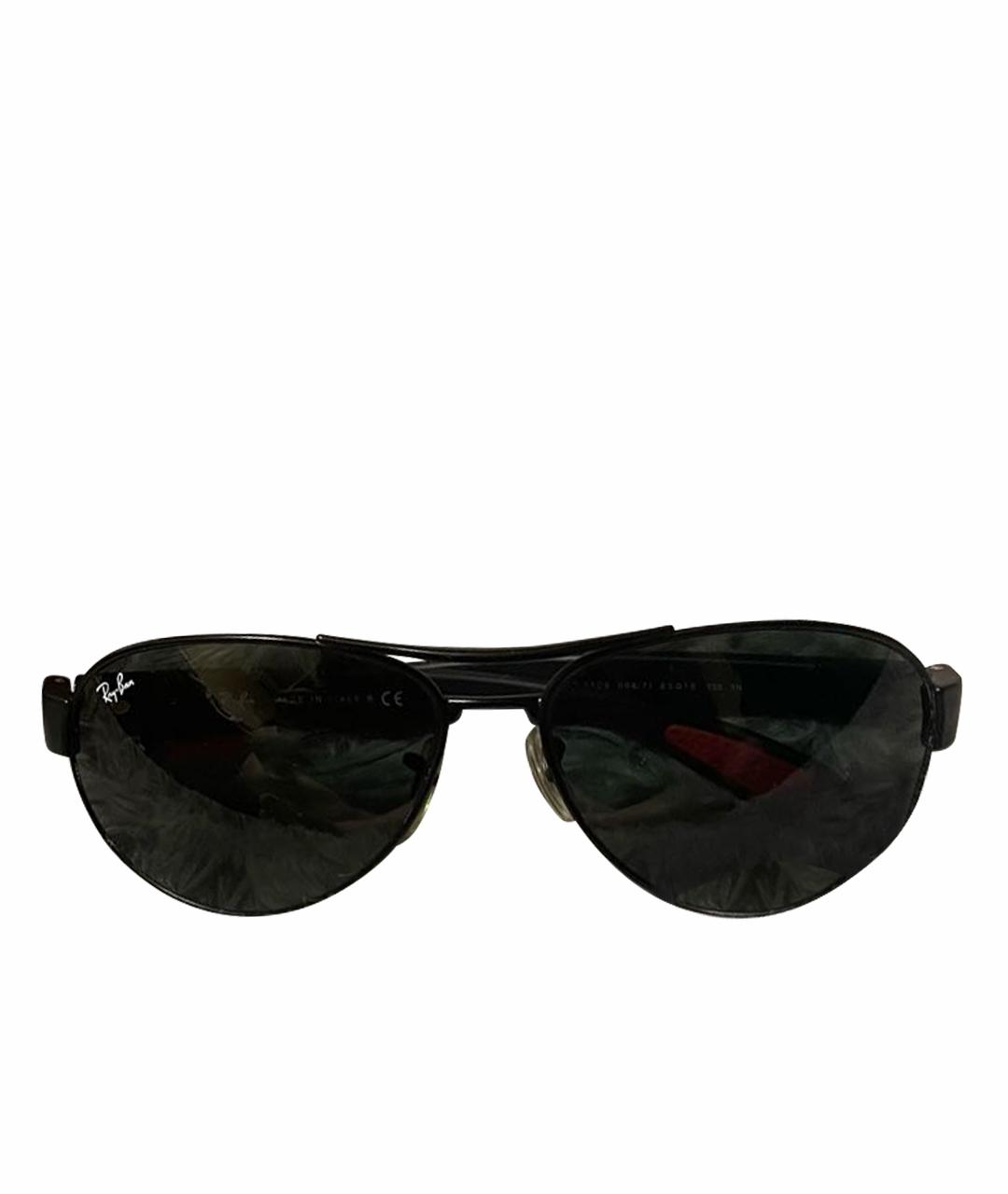 RAY BAN Черные пластиковые солнцезащитные очки, фото 1