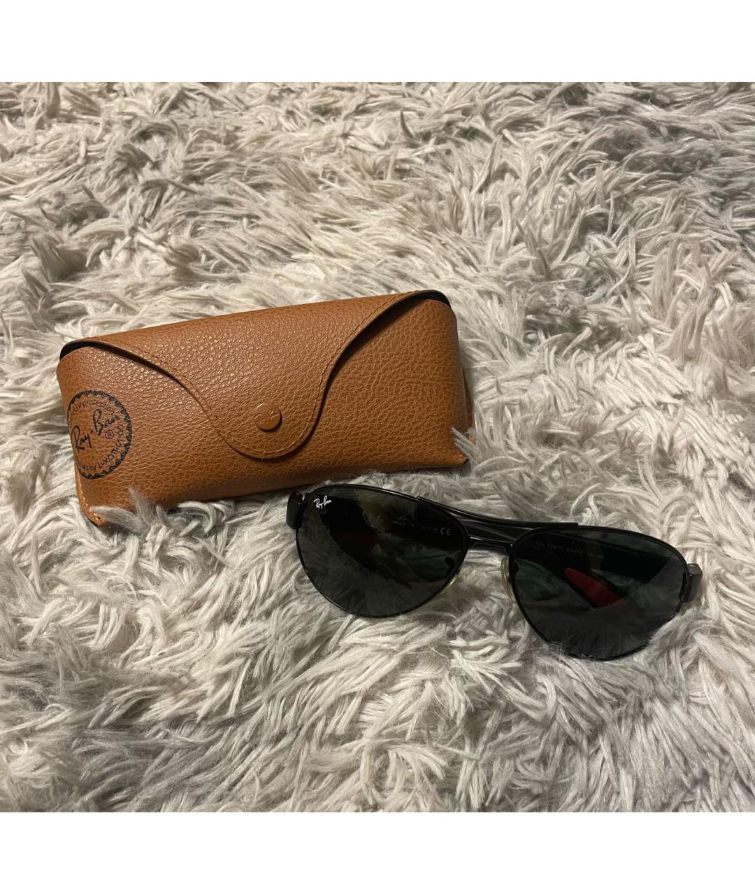 RAY BAN Черные пластиковые солнцезащитные очки, фото 4