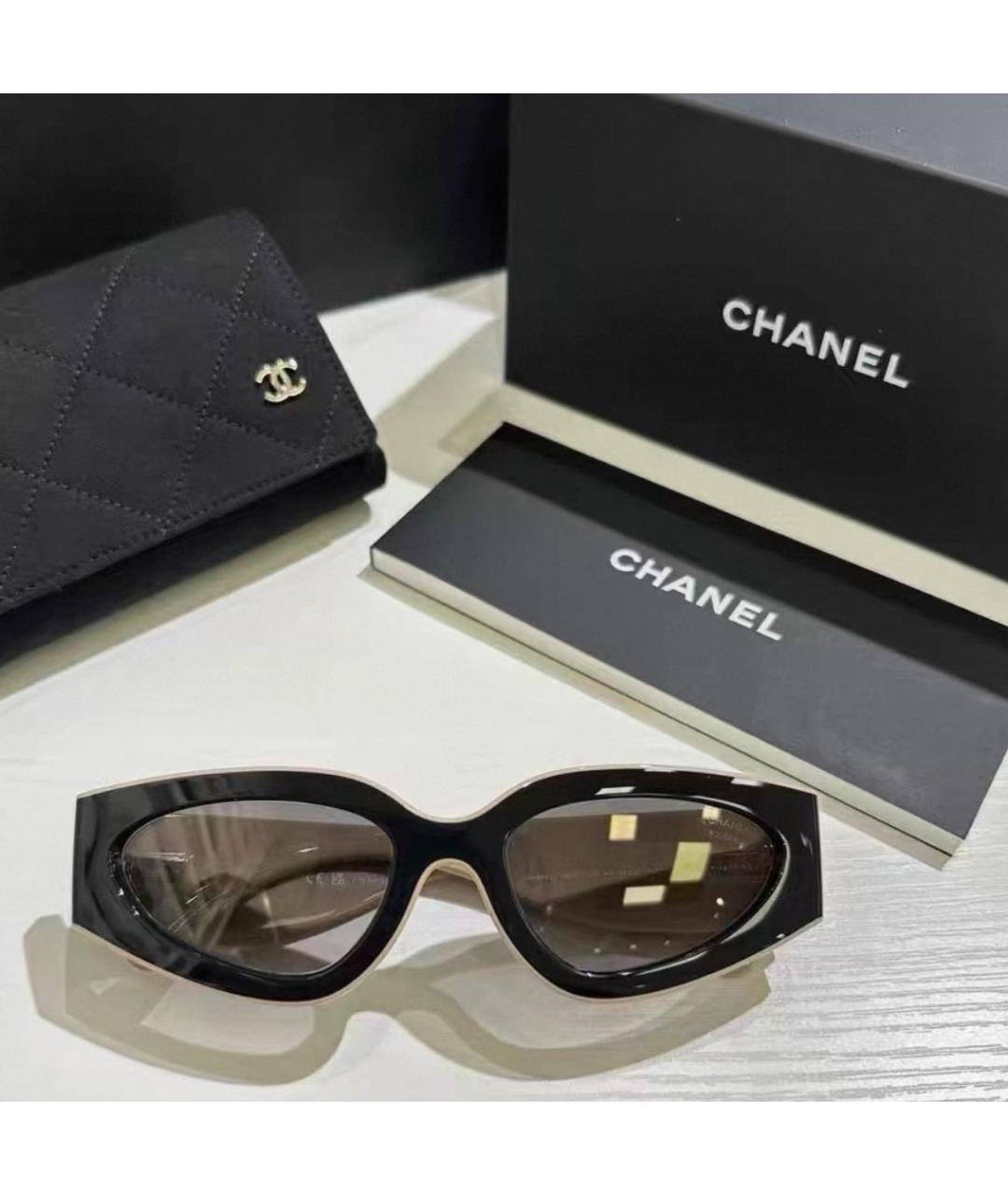 CHANEL Черные пластиковые солнцезащитные очки, фото 5