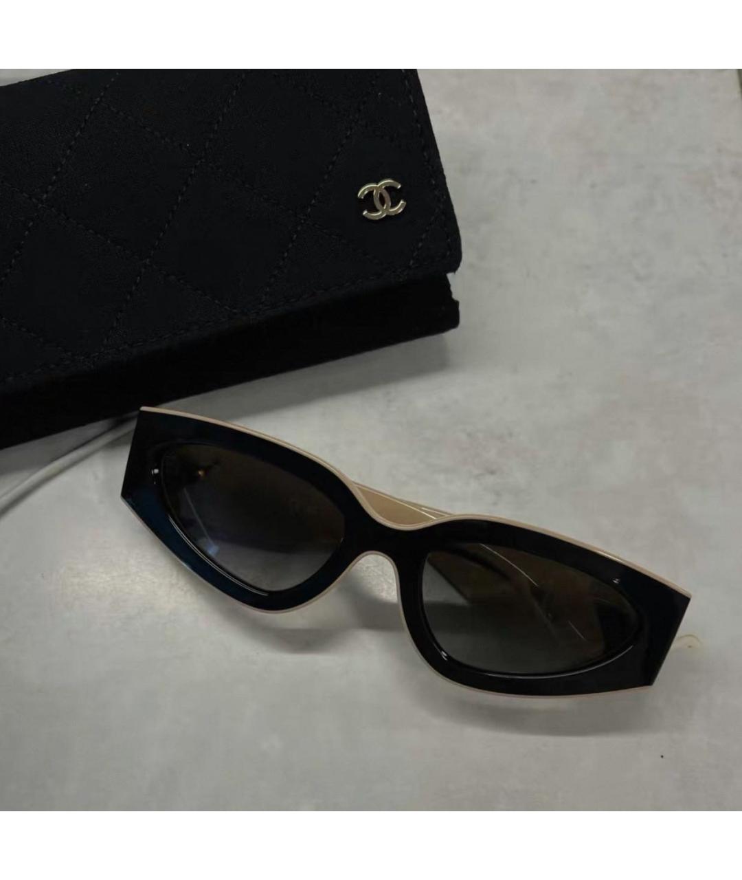 CHANEL Черные пластиковые солнцезащитные очки, фото 4