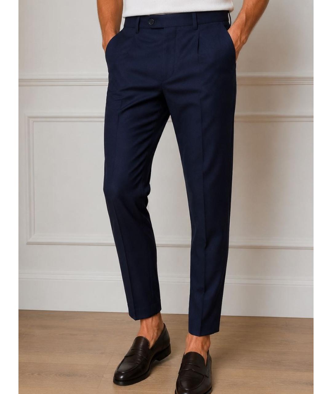 HUGO BOSS Темно-синие классические брюки, фото 8