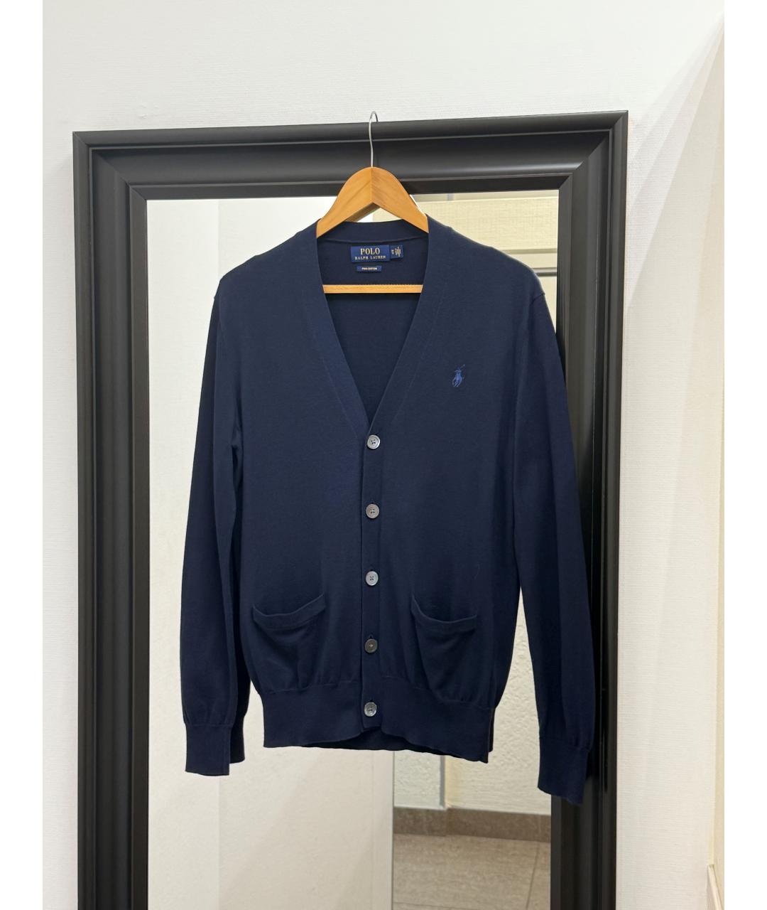 POLO RALPH LAUREN Темно-синий хлопковый кардиган, фото 2