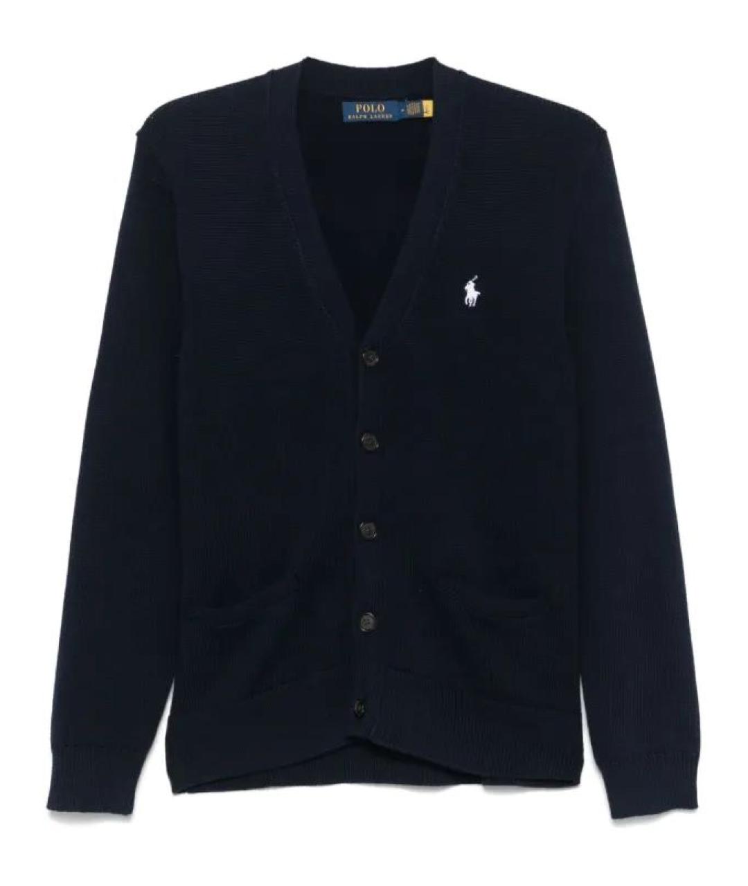 POLO RALPH LAUREN Темно-синий хлопковый кардиган, фото 9