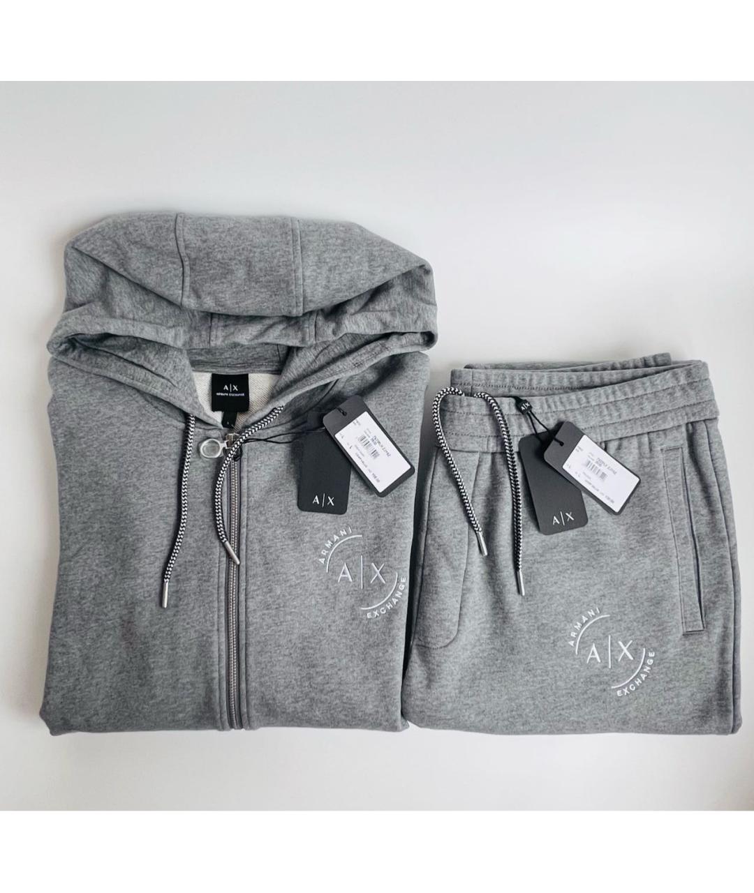 ARMANI EXCHANGE Серый хлопковый спортивный костюм, фото 8