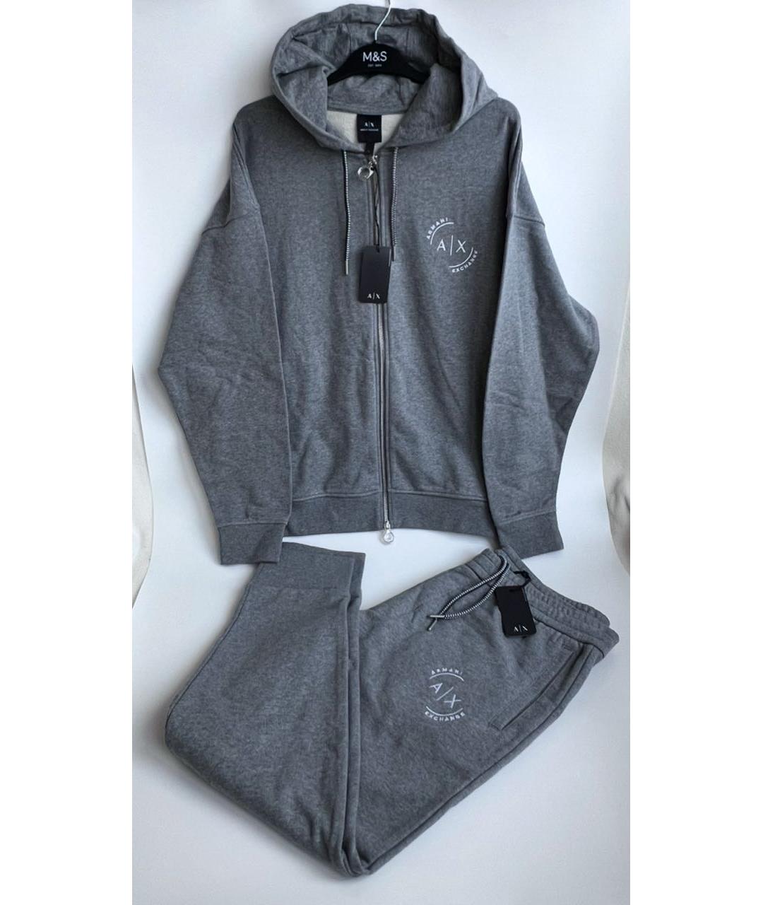 ARMANI EXCHANGE Серый хлопковый спортивный костюм, фото 7