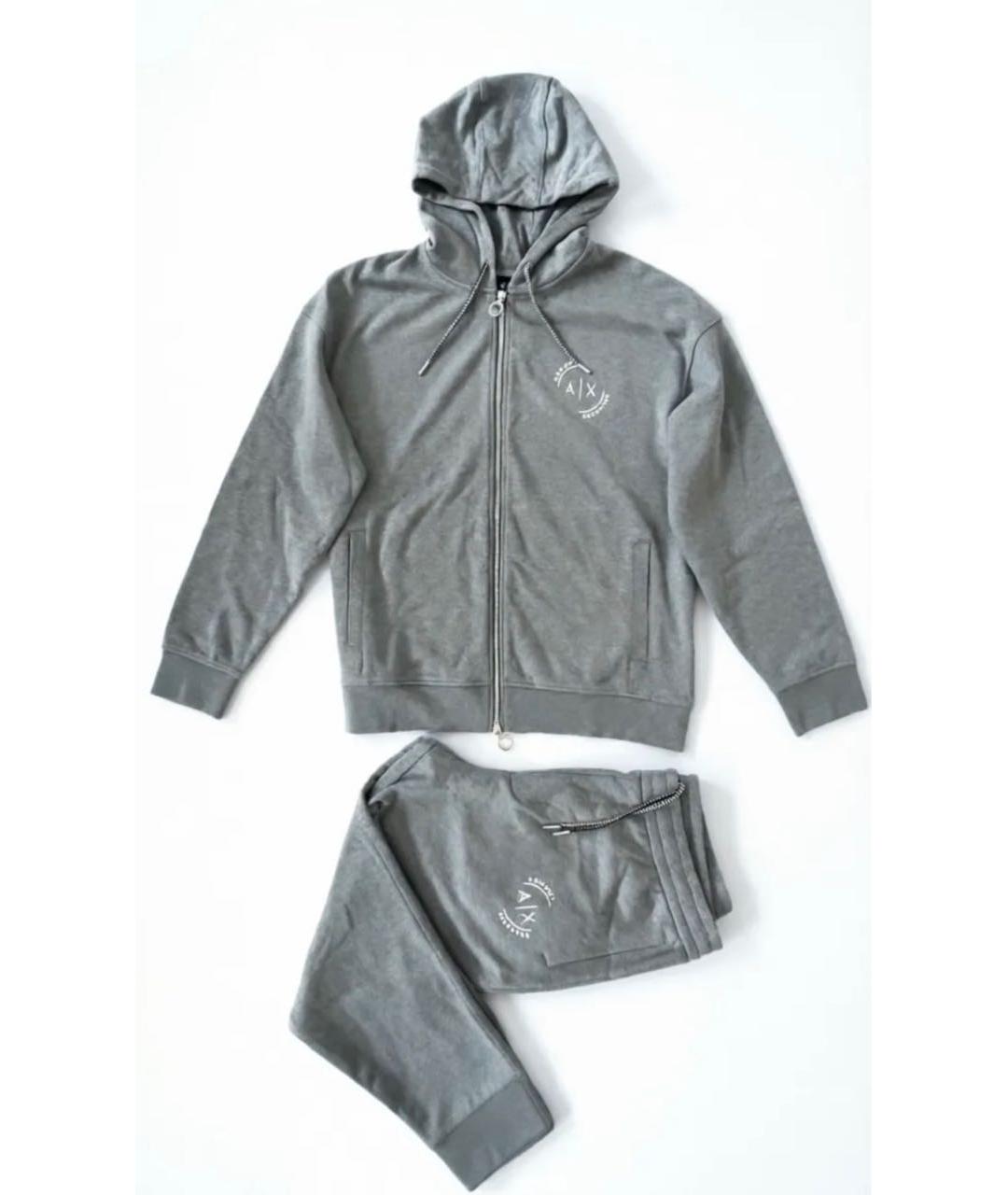 ARMANI EXCHANGE Серый хлопковый спортивный костюм, фото 3