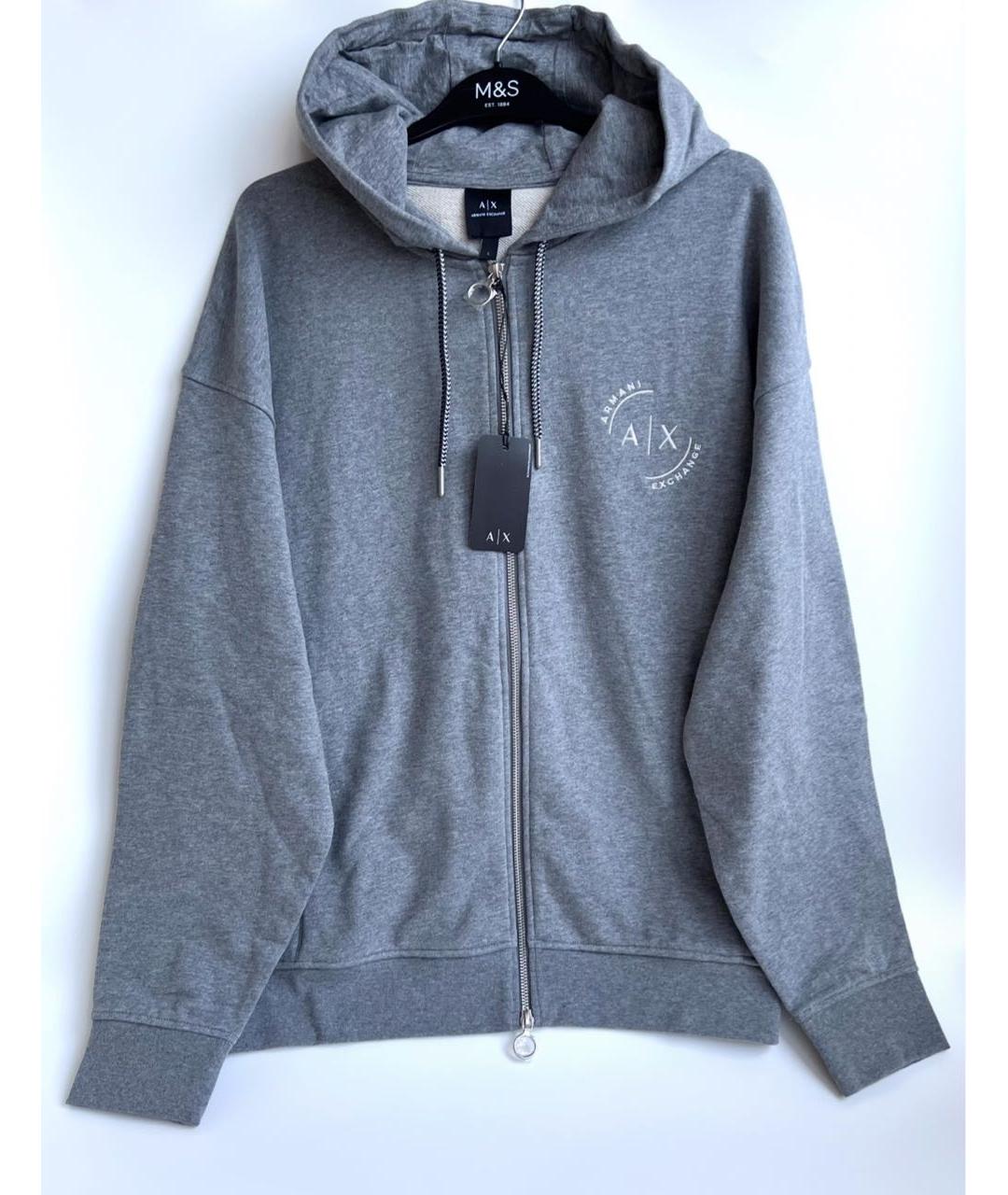 ARMANI EXCHANGE Серый хлопковый спортивный костюм, фото 6