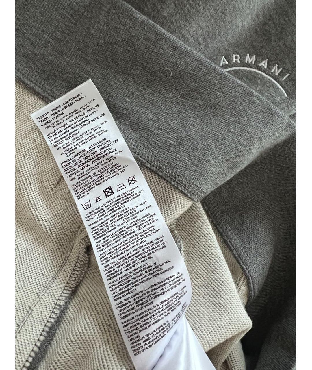 ARMANI EXCHANGE Серый хлопковый спортивный костюм, фото 5