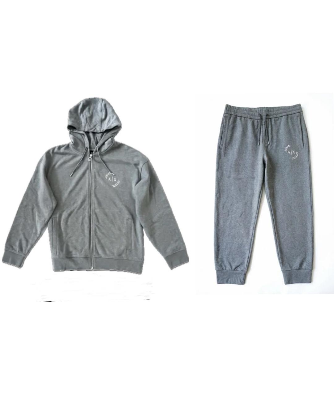 ARMANI EXCHANGE Серый хлопковый спортивный костюм, фото 10