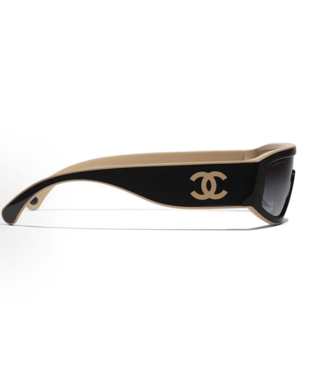 CHANEL Черные пластиковые солнцезащитные очки, фото 2