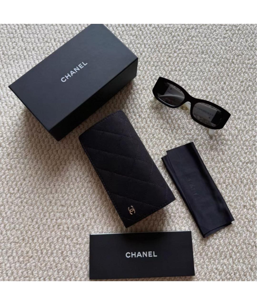 CHANEL Черные пластиковые солнцезащитные очки, фото 4
