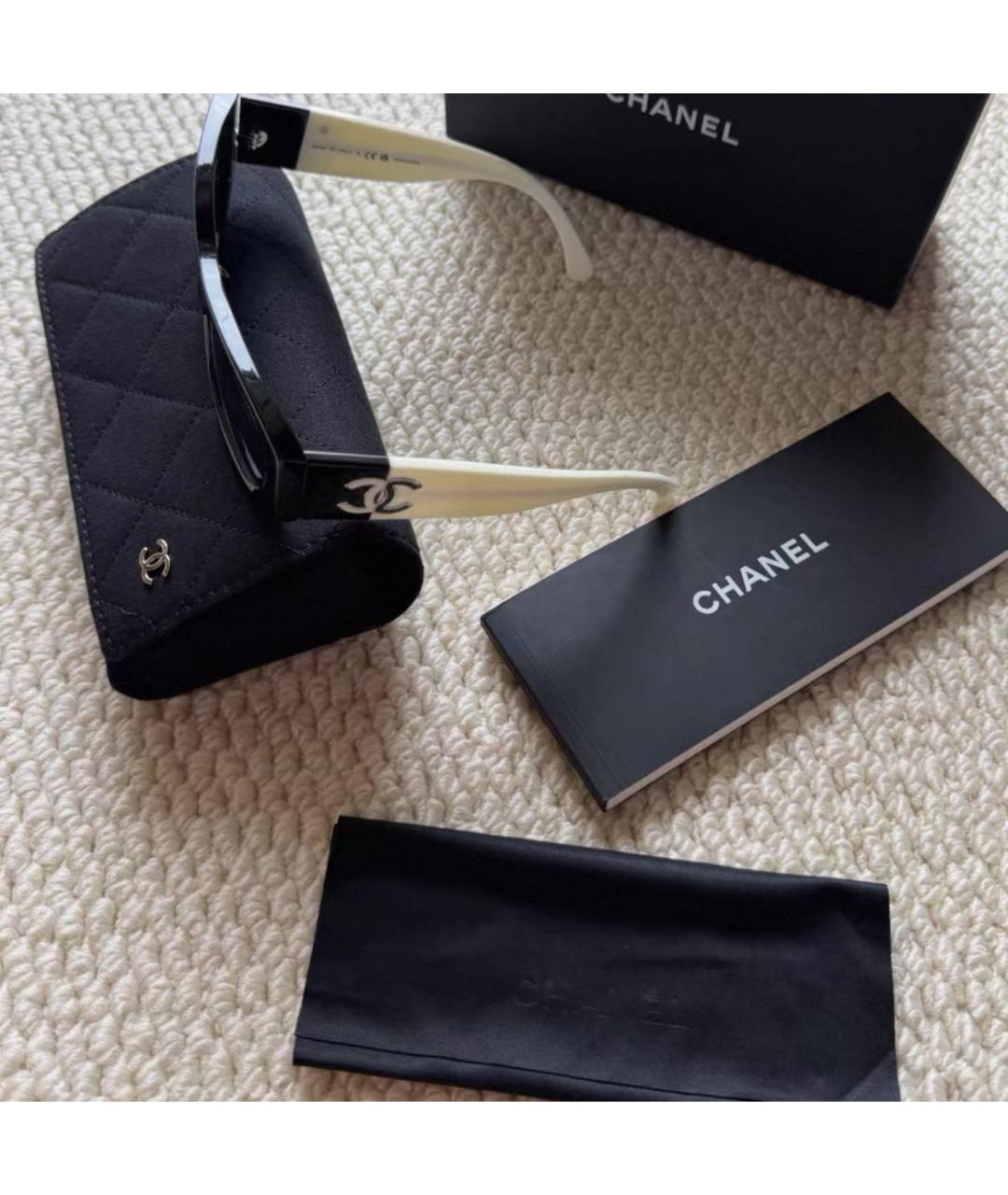 CHANEL Черные пластиковые солнцезащитные очки, фото 3