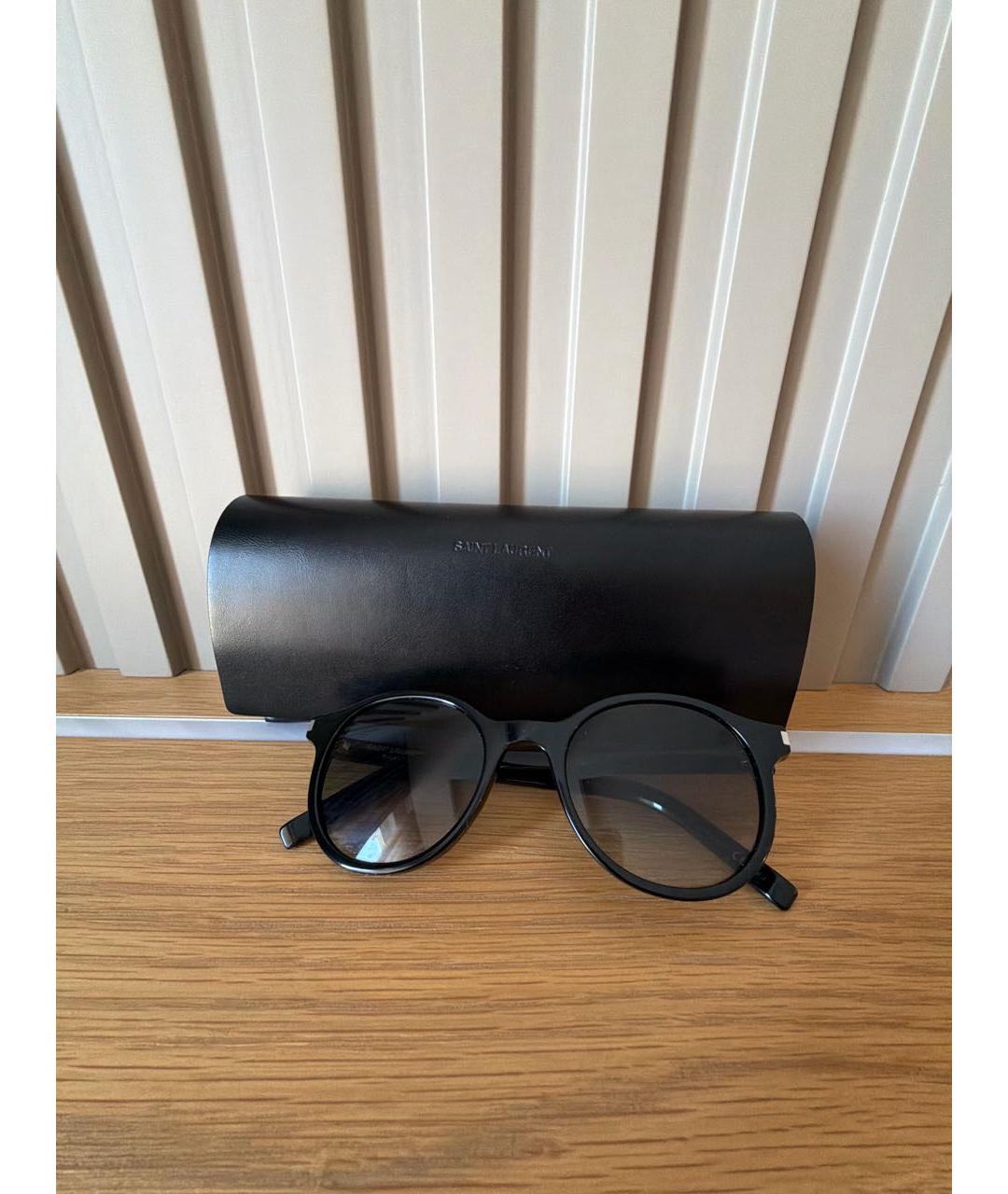 SAINT LAURENT Черные пластиковые солнцезащитные очки, фото 4