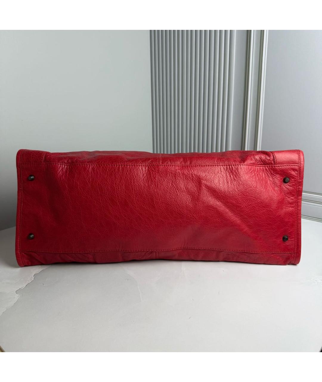 BALENCIAGA Красная кожаная сумка с короткими ручками, фото 3