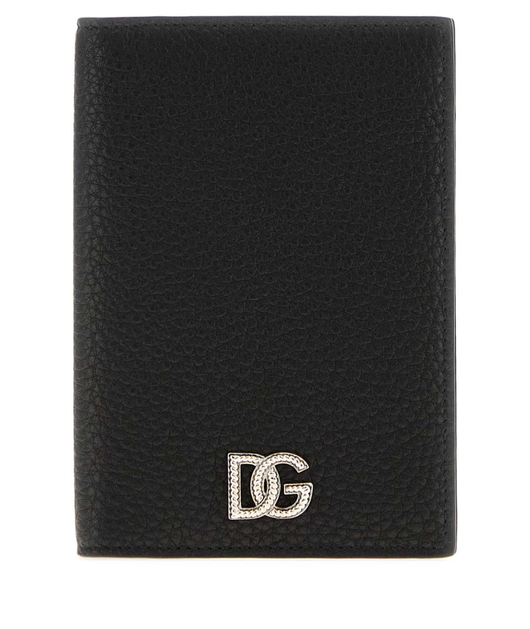 DOLCE&GABBANA Черный кожаный кошелек, фото 1