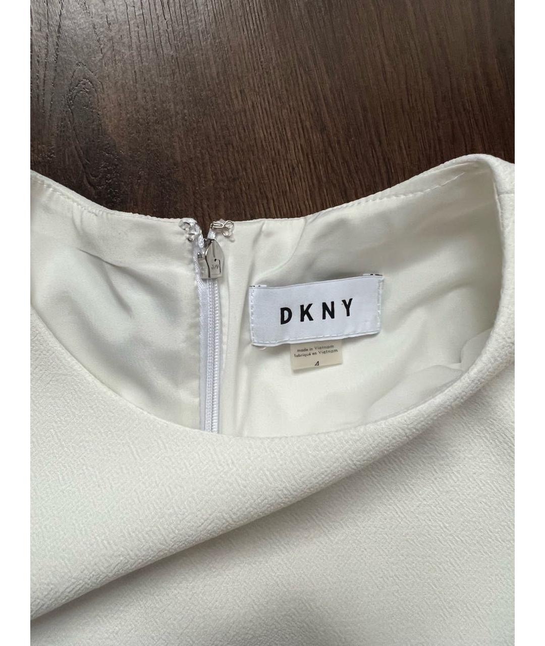 DKNY Белое полиэстеровое платье, фото 3