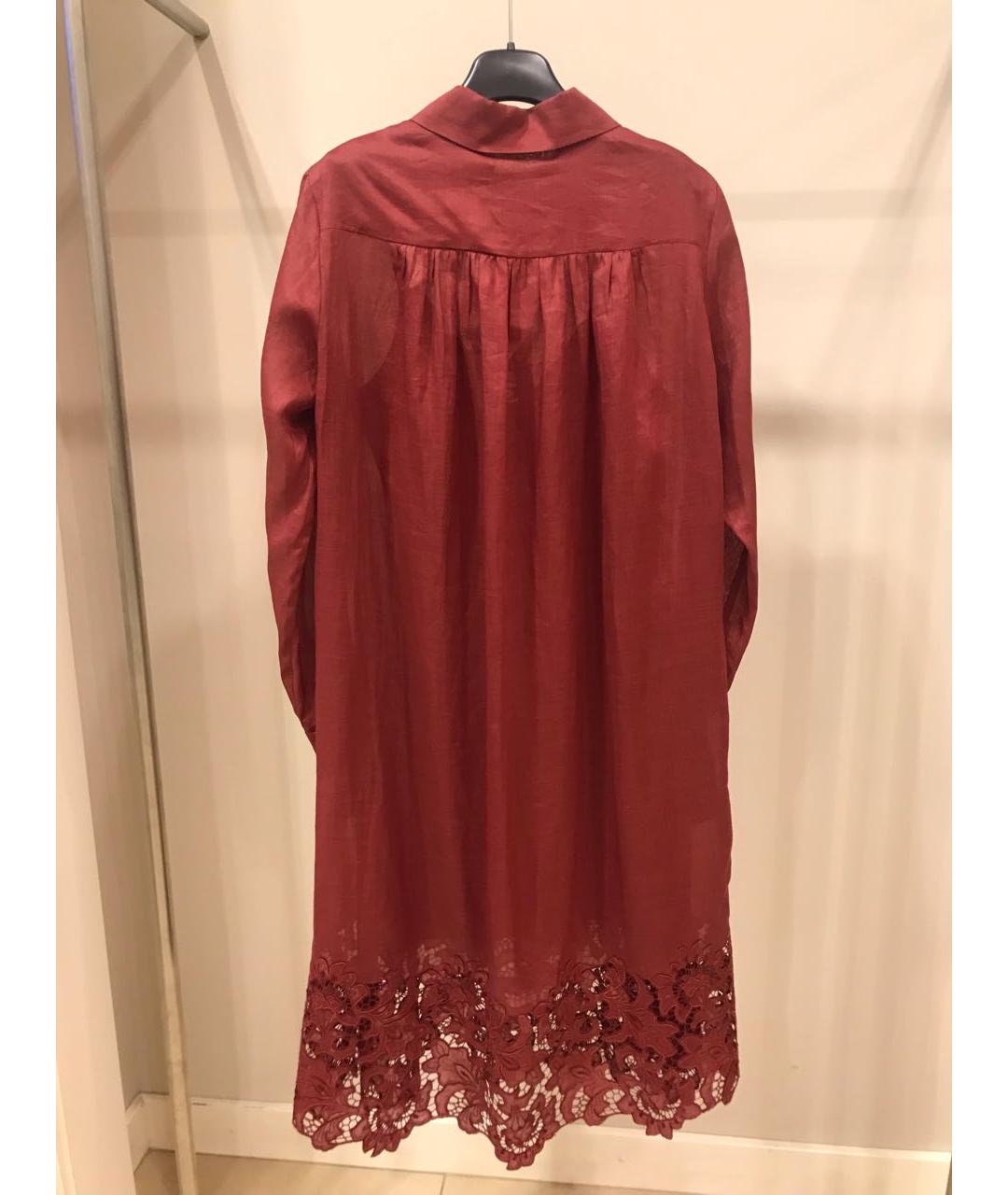 MAX MARA STUDIO Бордовое повседневное платье, фото 2