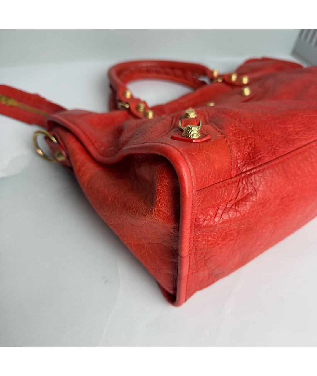 BALENCIAGA Оранжевая кожаная сумка с короткими ручками, фото 5