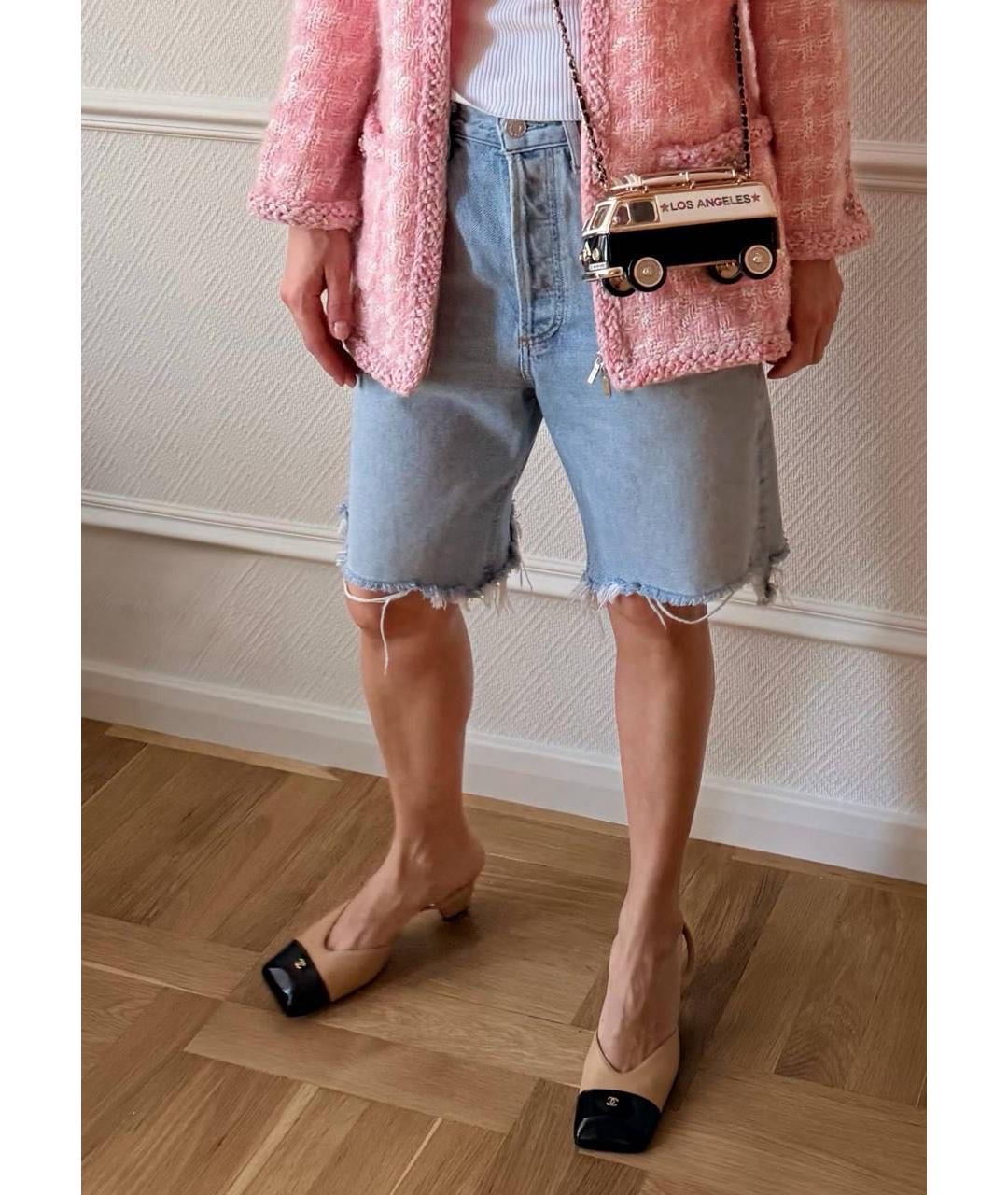 CHANEL Бежевые кожаные босоножки, фото 3